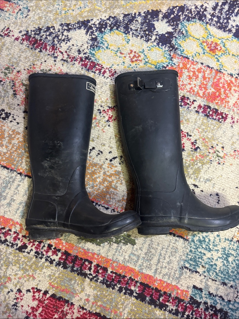 Bass and Co. Black Tall Rubber Rain Boots